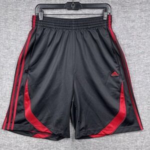 Adidas Vintage 2008 Basketball Active Shorts Men's L Red Black Elastic Athletic